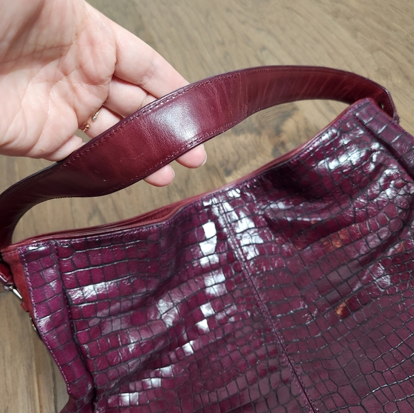 DONALD J. PLINER croc embossed tote shoulder bag - Picture 5 of 11